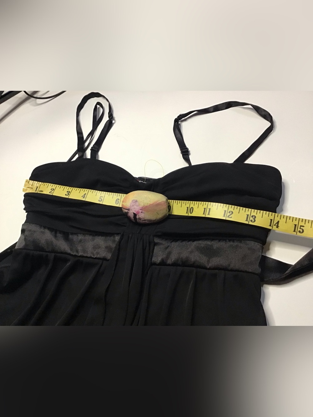 Black le Chateau stretchy Satin bow tie Trim Cocktail Dress size S/P - Picture 5 of 14